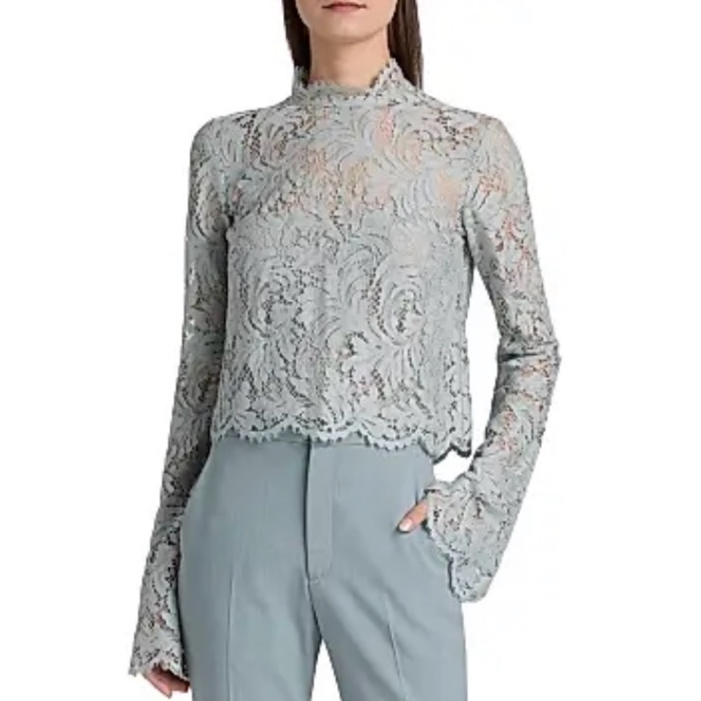 A.L.C. Margot Lace Blouse - Soft Blue